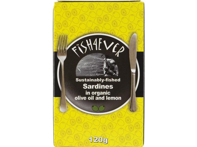 Whole sardines in organic olive oil & lemon