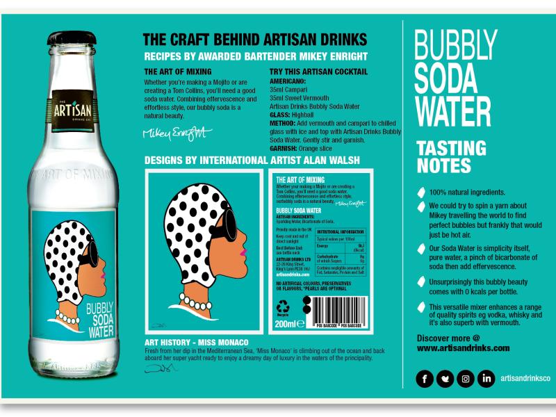 Artisan Bubbly Soda Water tasting notes and spec.  