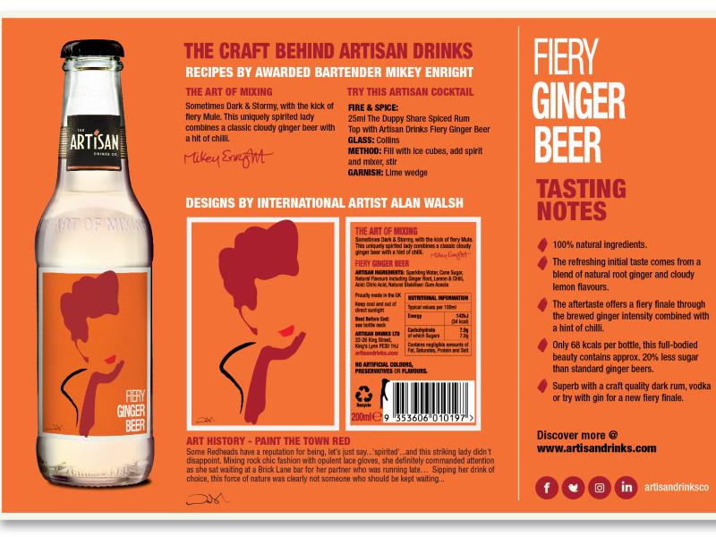 Artisan Fiery Ginger Beer tasting notes and spec.  
