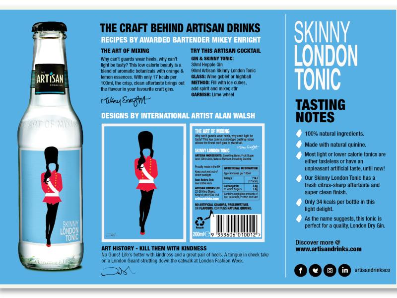 Artisan Skinny London Tonic tasting notes and spec.  