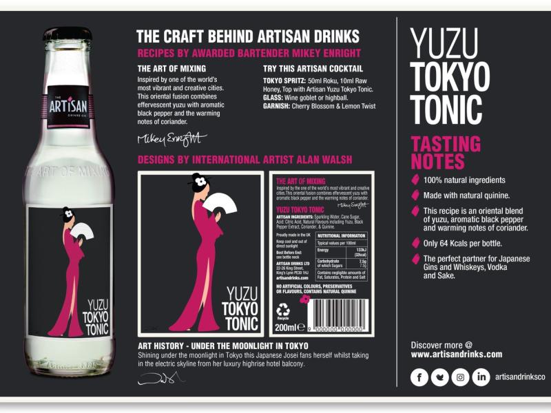 Artisan Yuzu Tokyo Tonic tasting notes and spec.  